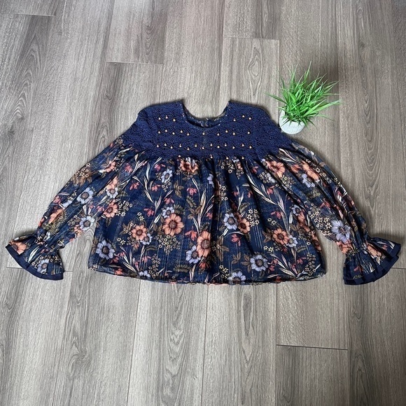 Anthropologie Tops - Anthropologie Mynah Cristy Crochet Blouse Size Extra Small